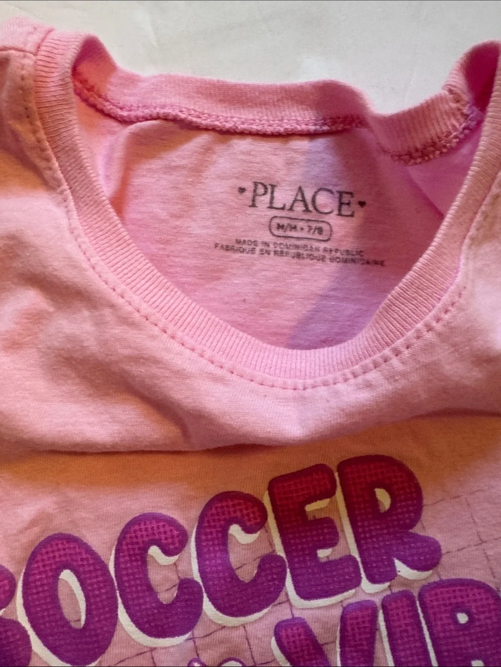 The Children's Place Pink Tee with Purple Soccer Vibes Graphic